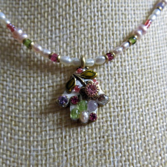 Michael Golan Flower Hamsa Bead Necklace - New! - Picture 2 of 3